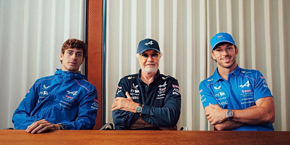 Flavio Briatore con Franco Colapinto y Pierre Gasly