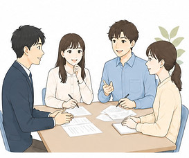 座談会を行っている学生たち