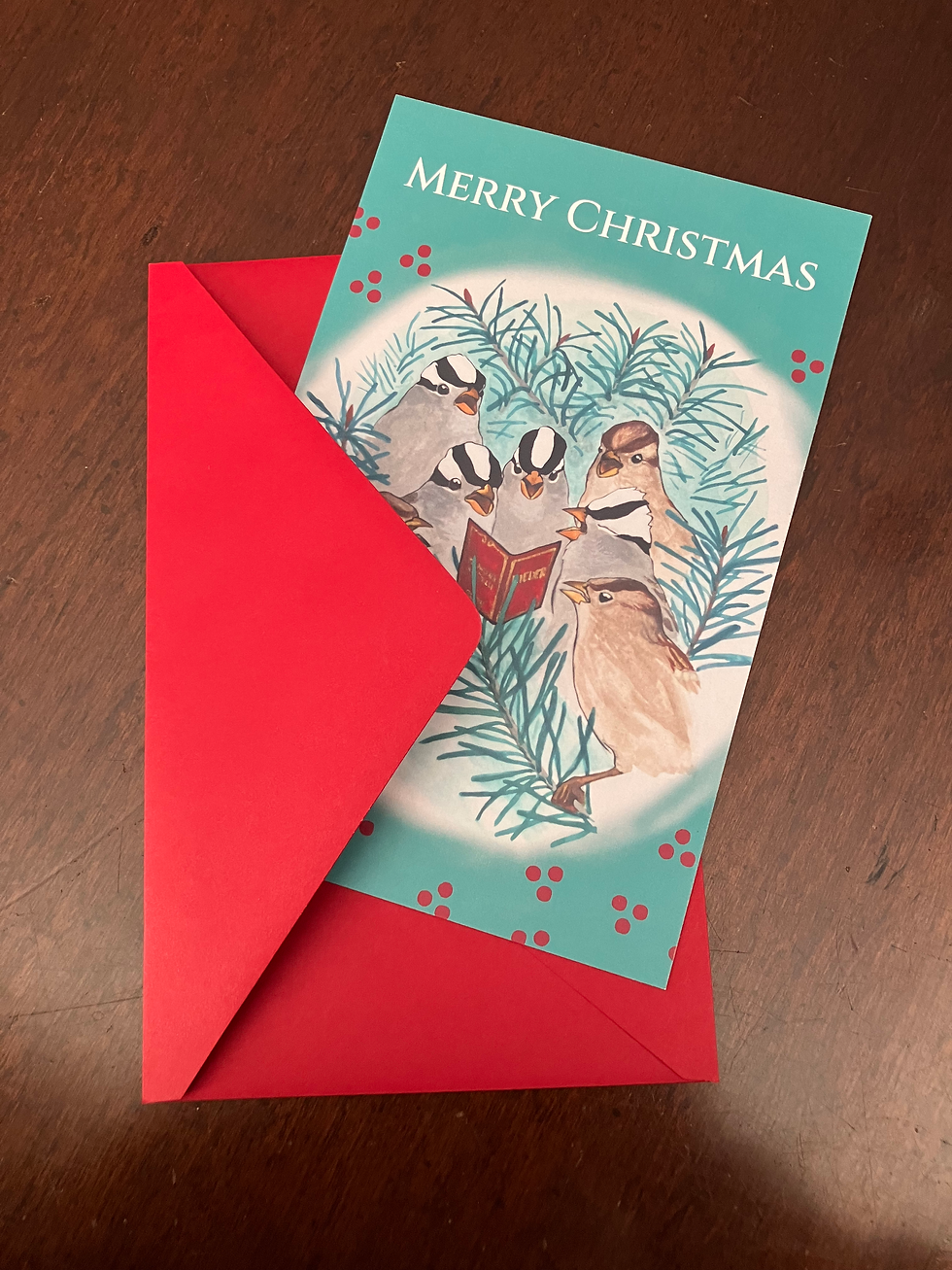 Thumbnail: Carolers Christmas Card Set (Scarlet)