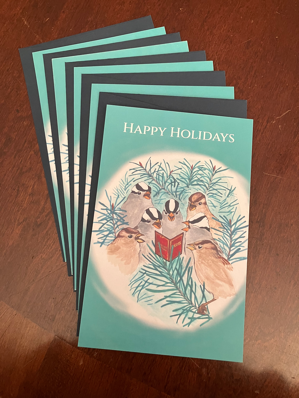 Carolers Holiday Card Set (Wintry Blue)