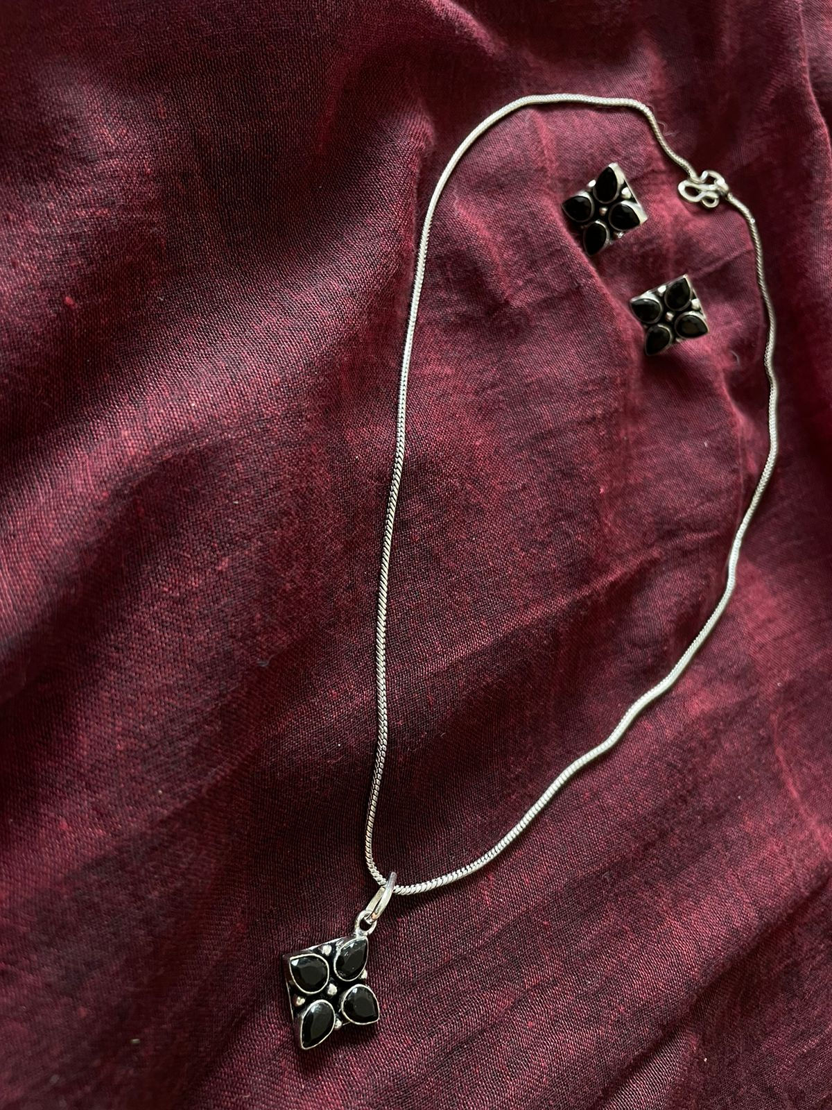 Oxidised necklace with earring