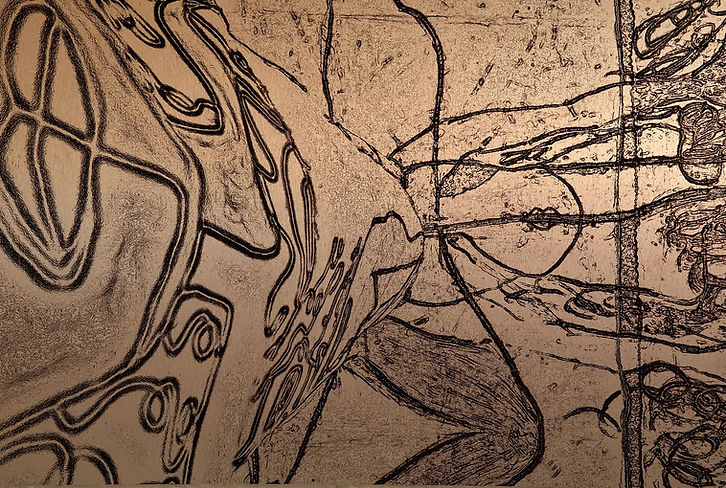 Gold and black abstract artwork | Rachael Tanner - Visual Artist