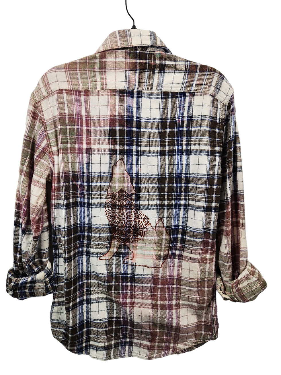 Thumbnail: Sonoma S mens brown blue Bleached Cotton Flannel Button Shirt Men Unisex