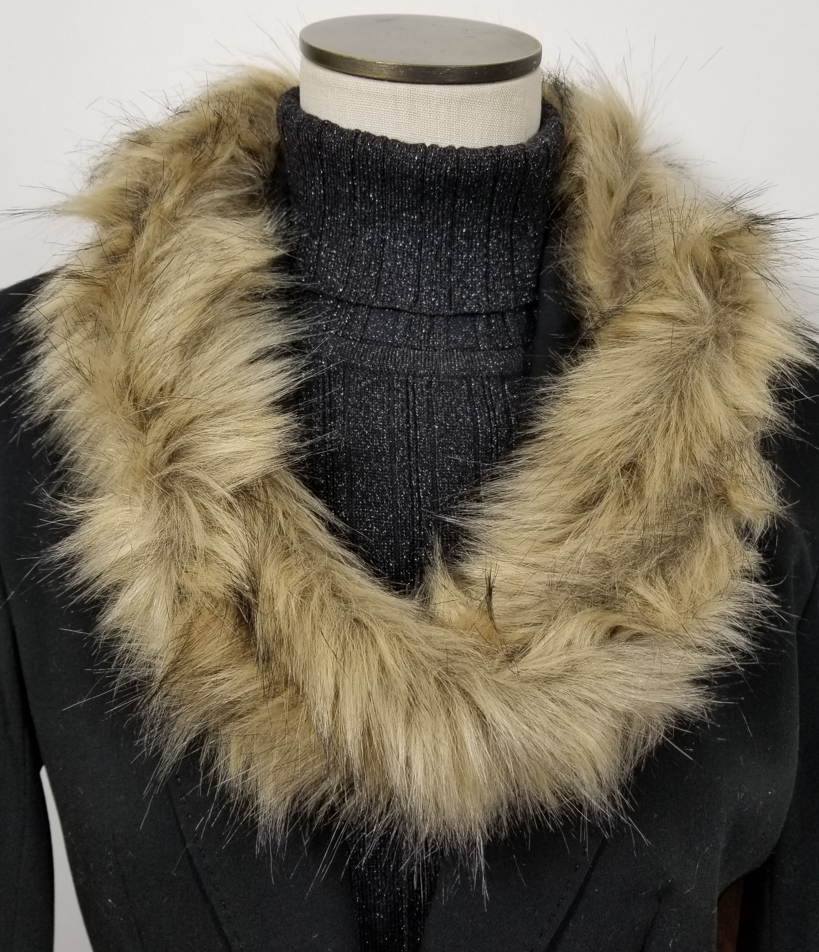 Natural Fox Faux Fur Necklace Infinity Scarf Magnetic Clasp Accessory