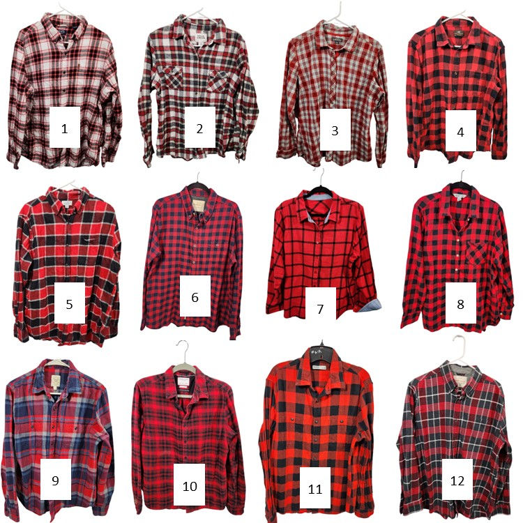 Red Flannel Group 2- Choose Shirt, Design & Bleach Pattern