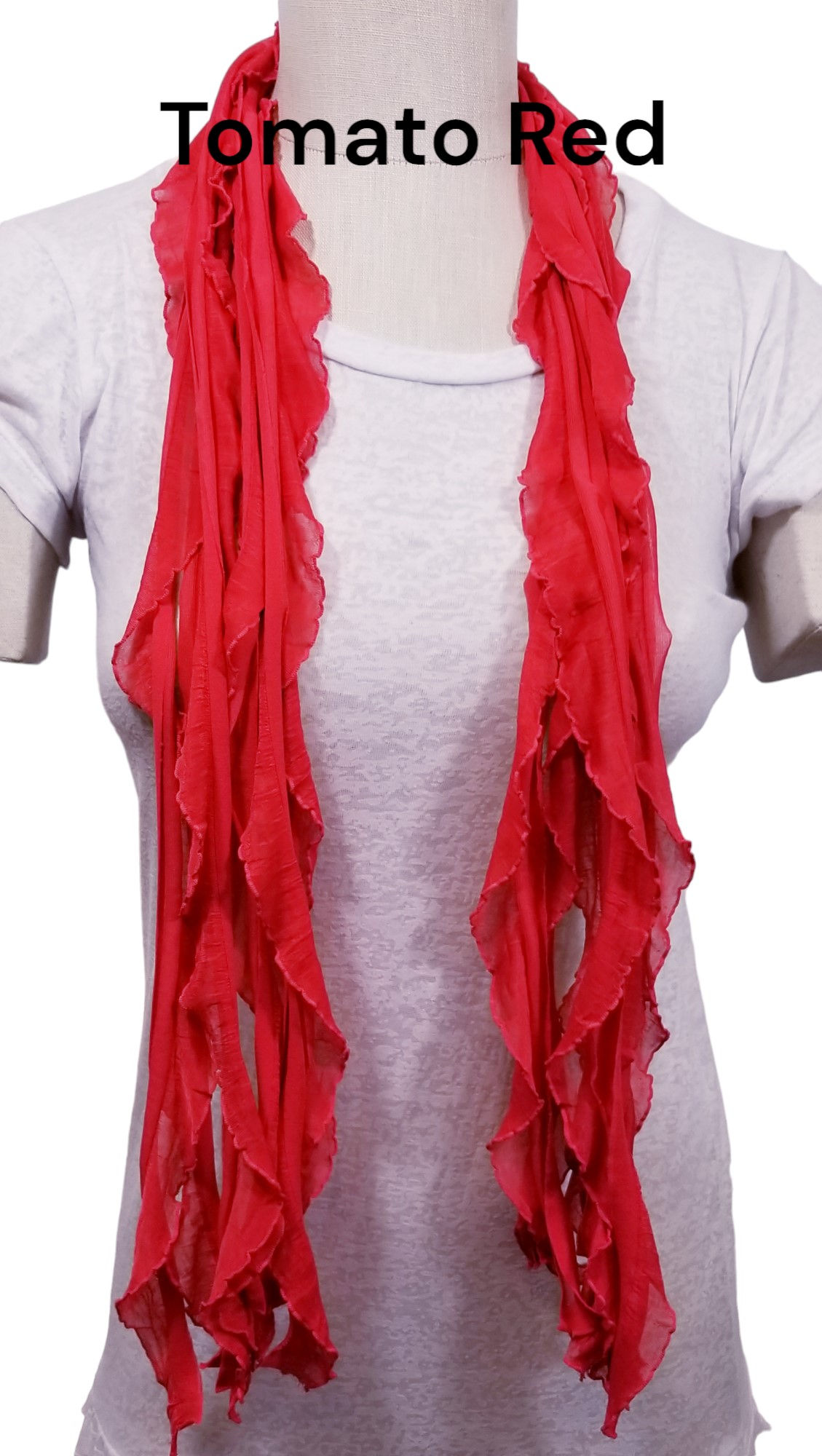 Tomato Red Flutter Scarf