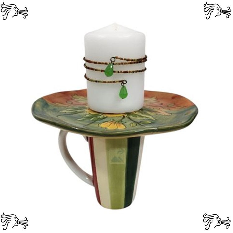 Upcycled Mug Candle Holder, Jewelry Tray, Soap Dish, Sponge Holder, Bracelet