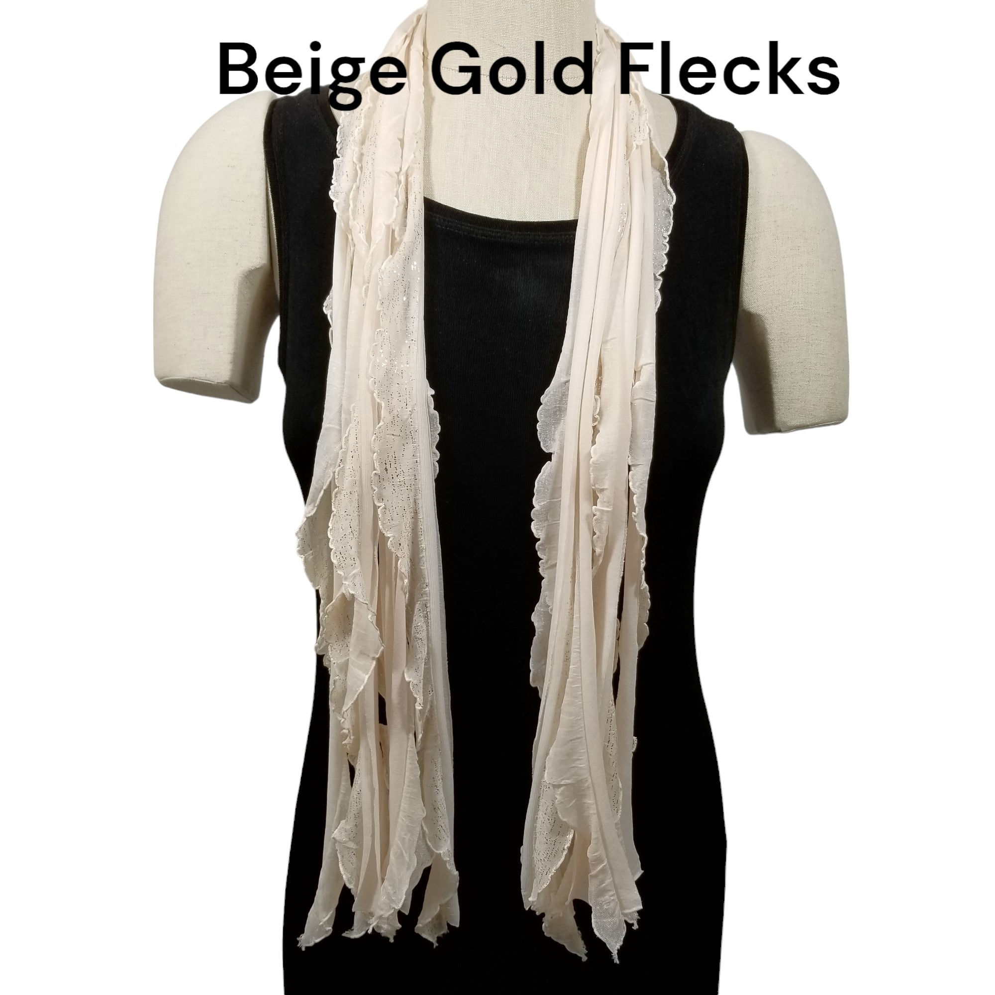 Beige Gold Flecks Flutter Scarf