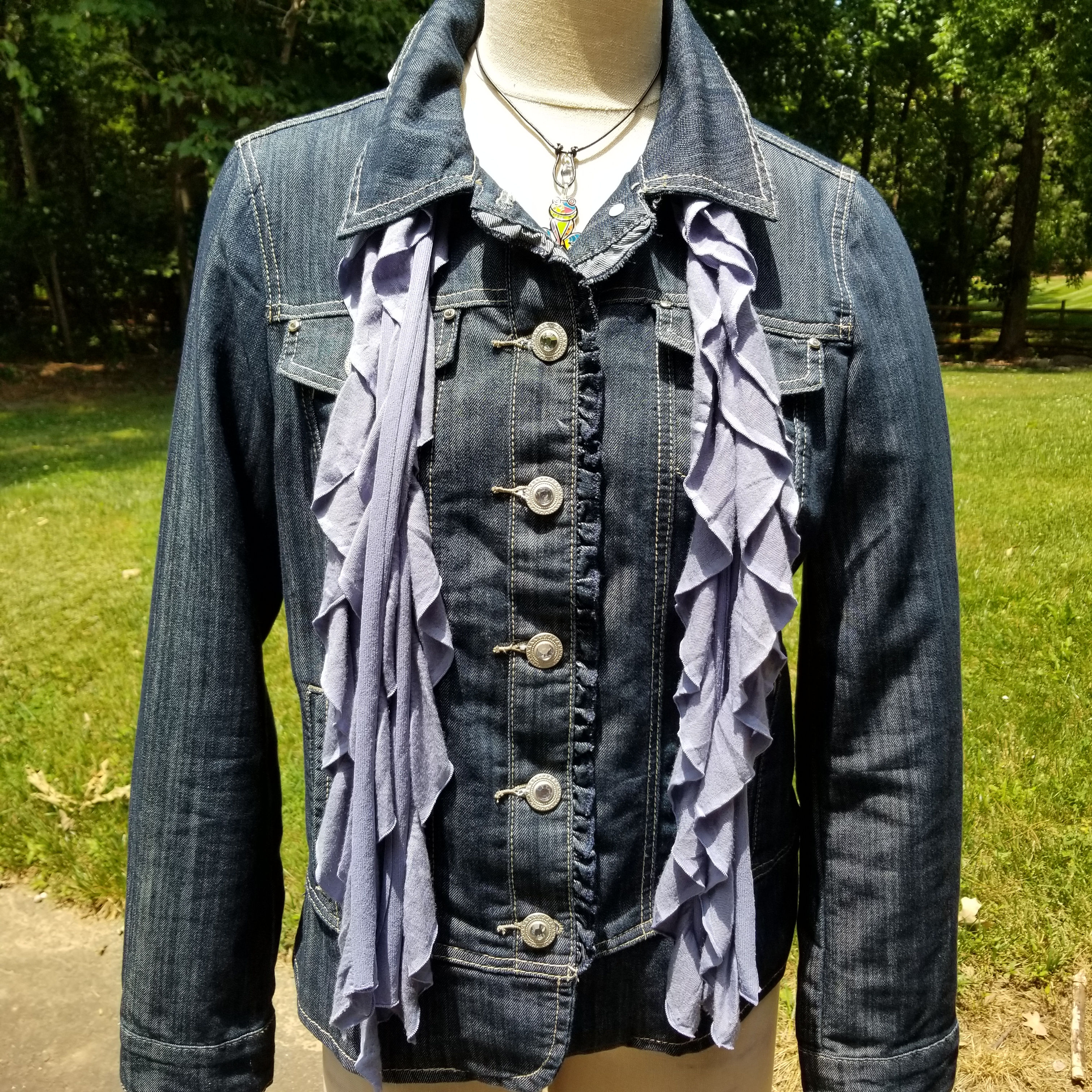 Denim Blue Jersey Flutter Scarf