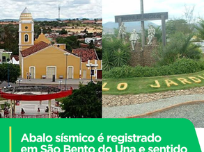Abalo sísmico é registrado
em São Bento do Una e sentido
por moradores de Belo Jardim