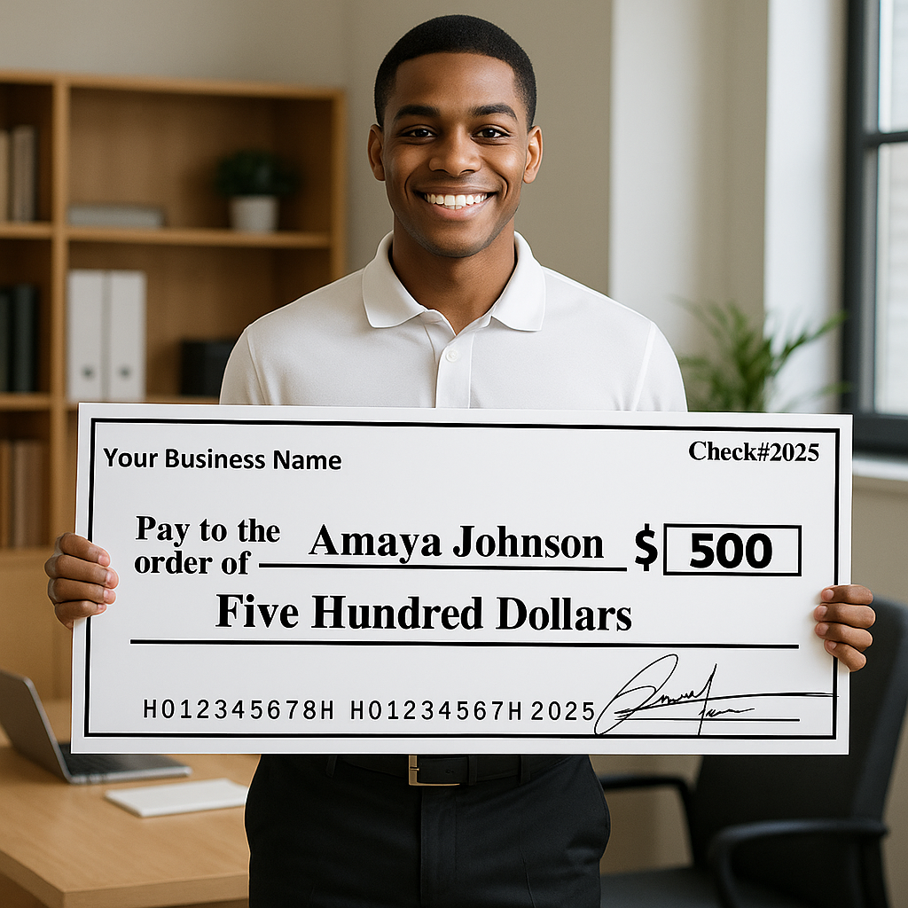 Custom Life Size Novelty Check