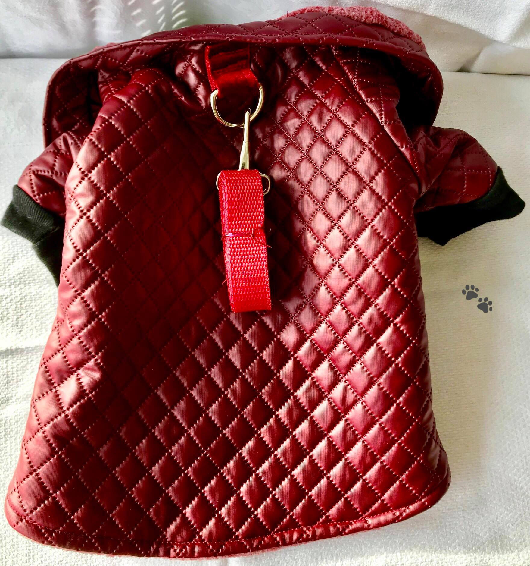 Jacket Leather Red Dark Size M