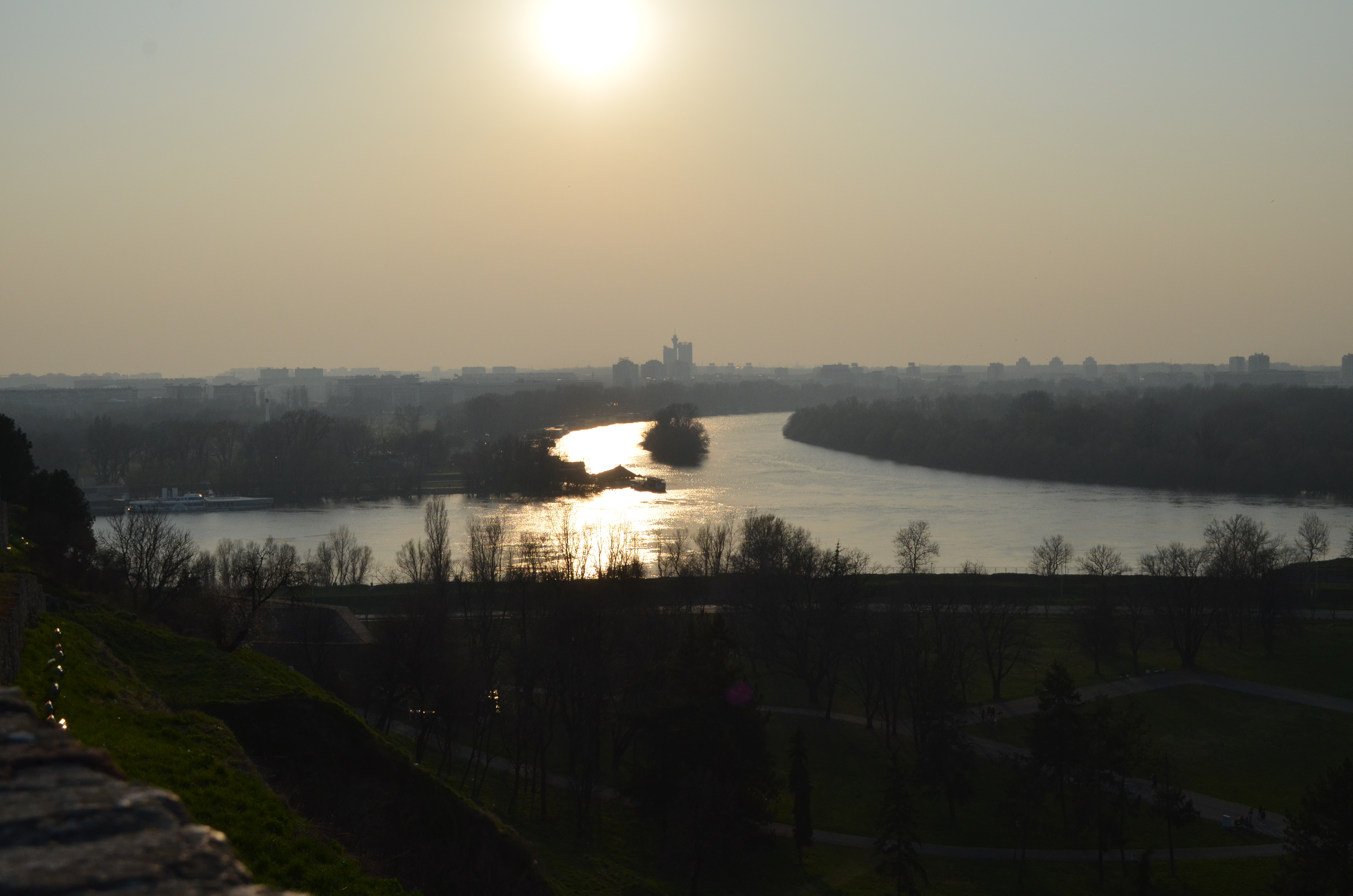 Sun setting over Novi Beograd