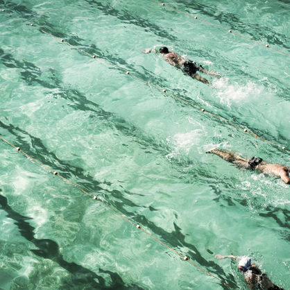 אנשים שוחים בבריכה