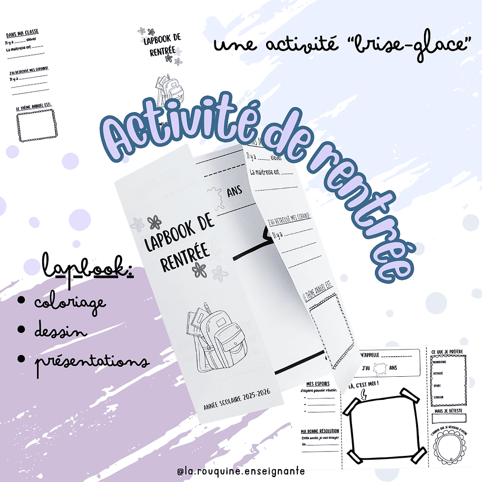 Voici une proposition d'activité brise-glace de début d'année: un lapbook !