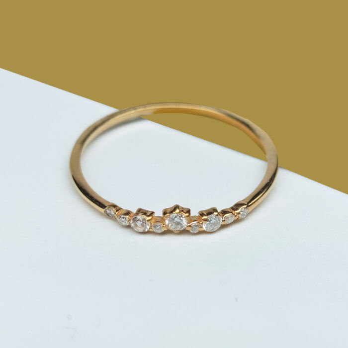Thumbnail: 0.11 Carat Vintage Rose Gold Diamond Ring