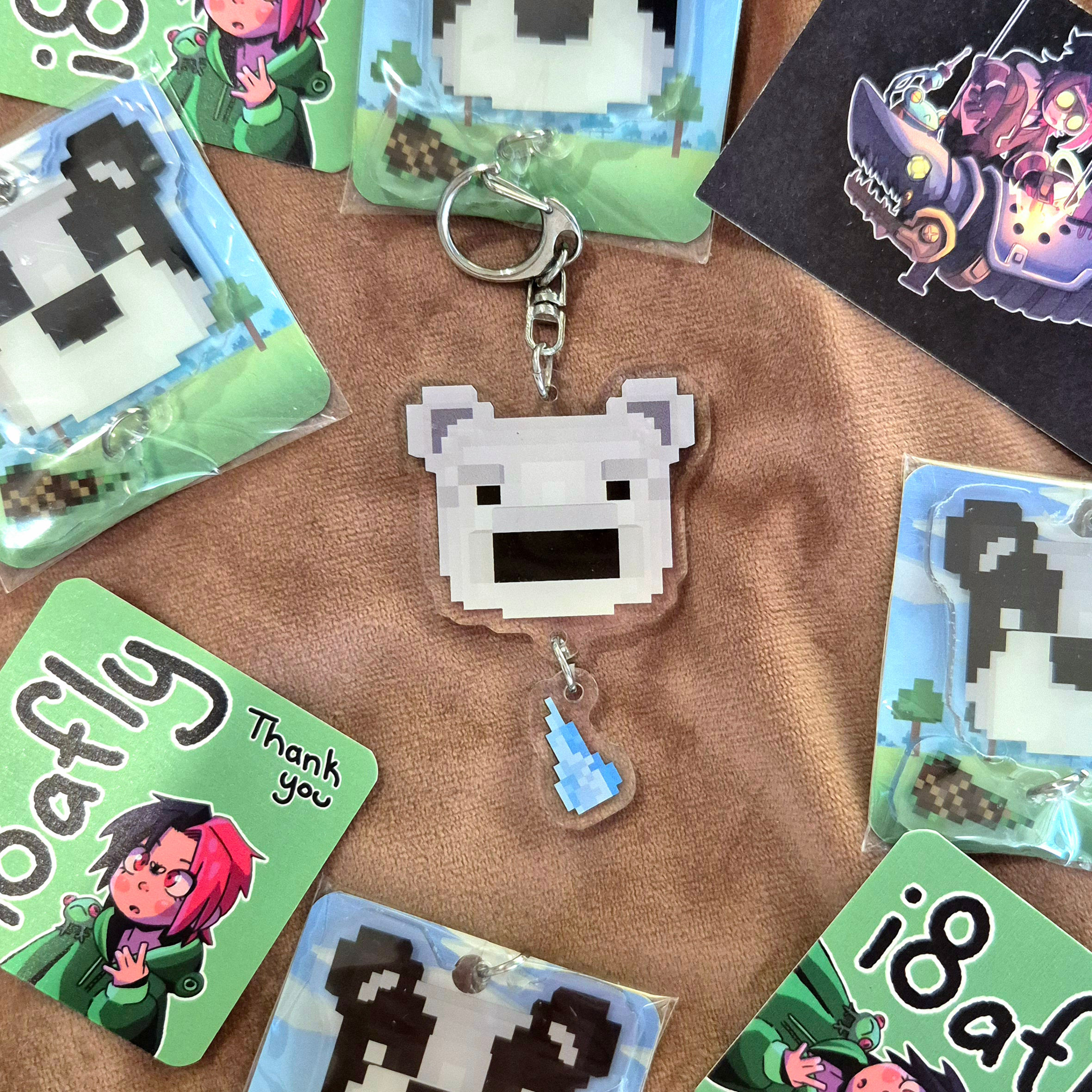 Panda and Polar Bear Keychain