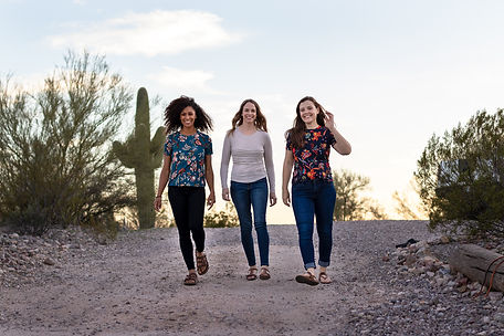 Bralessly 3 models teal and navy print, long sleeve