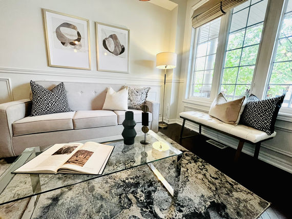 Staging Services Oakville, luxury staged living room.