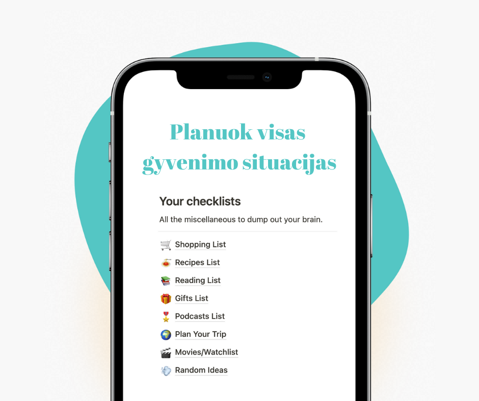 Miniatiūra: Virtualus planuoklis “Planas gyvenimas” - visas gyvenimas čia, Notion template