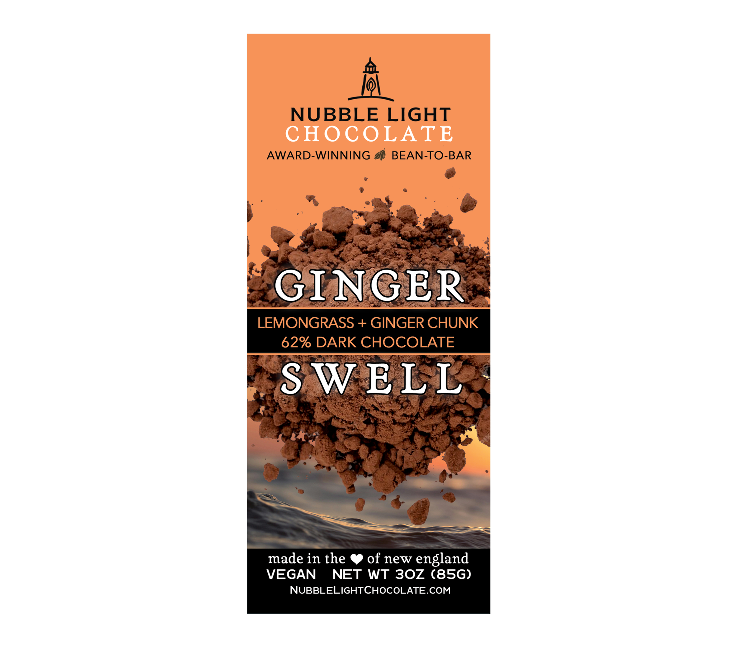 NUBBLE LIGHT CHOCOLATE: Ginger Swell Chocolate Bar