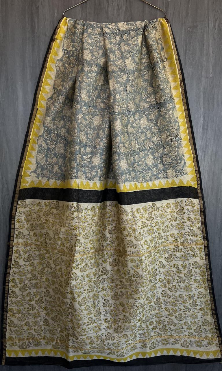 Printed Chanderi Silk Saree with Blouse