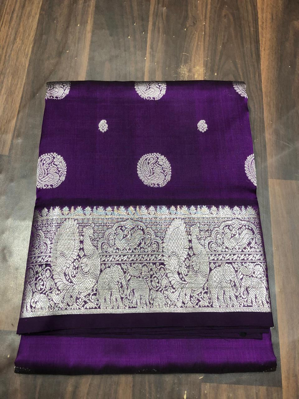 Purple Venkatagiri Pattu Saree