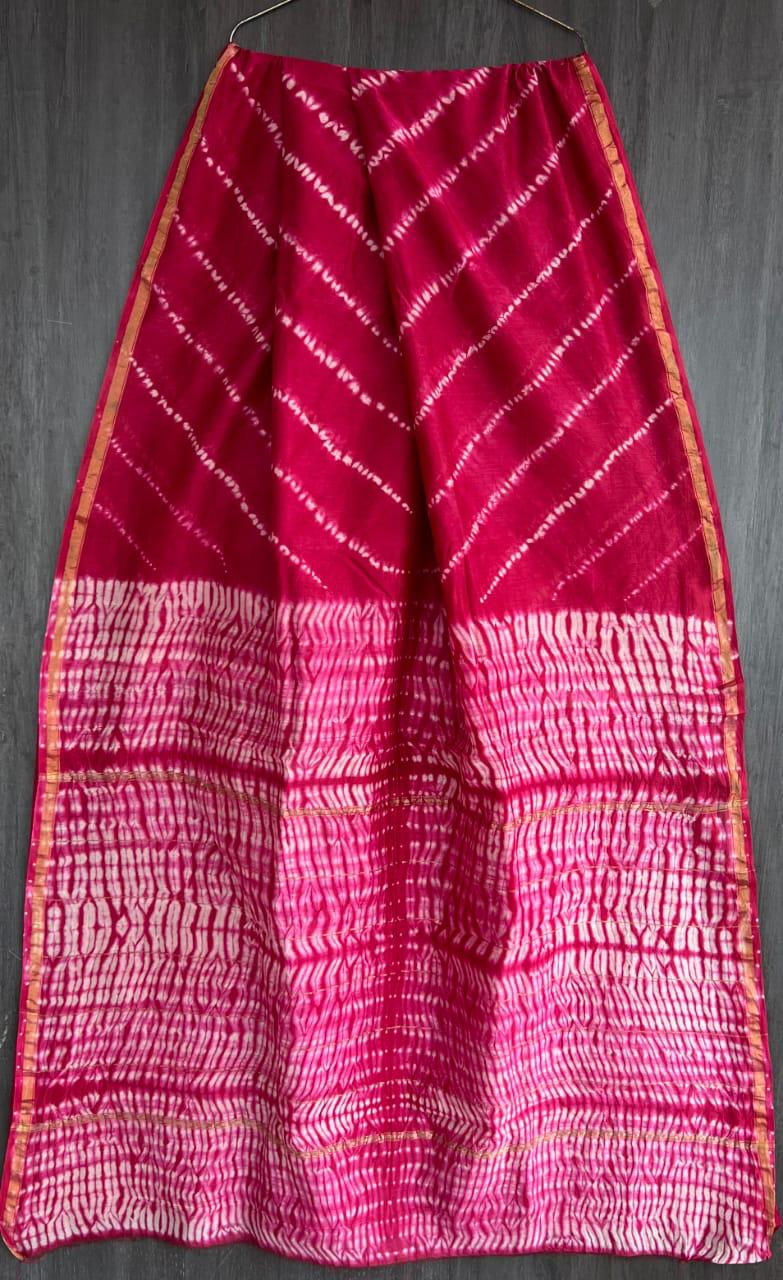 Printed Chanderi Silk Saree with Blouse