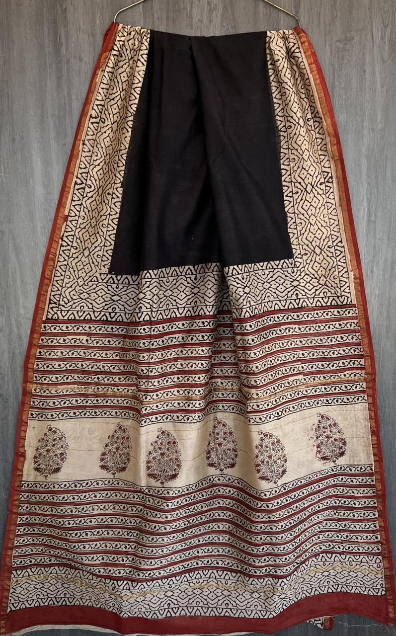 Printed Chanderi Silk Saree with Blouse