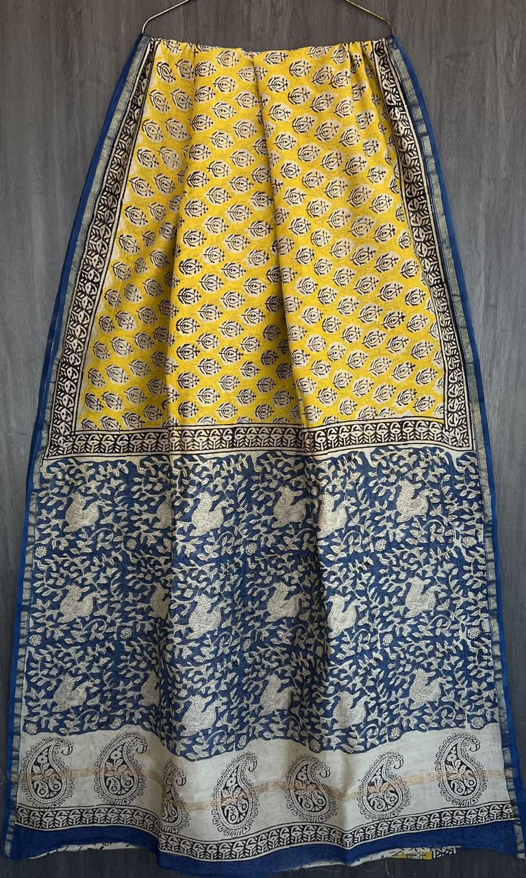 Printed Chanderi Silk Saree with Blouse