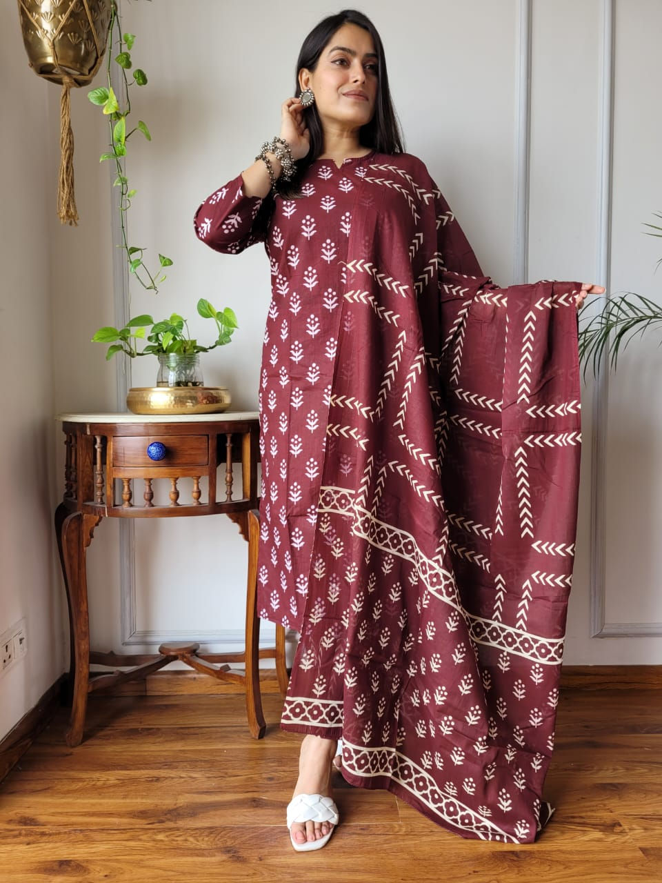 Hand Block Printed 3-Piece Stitched Cotton Suits