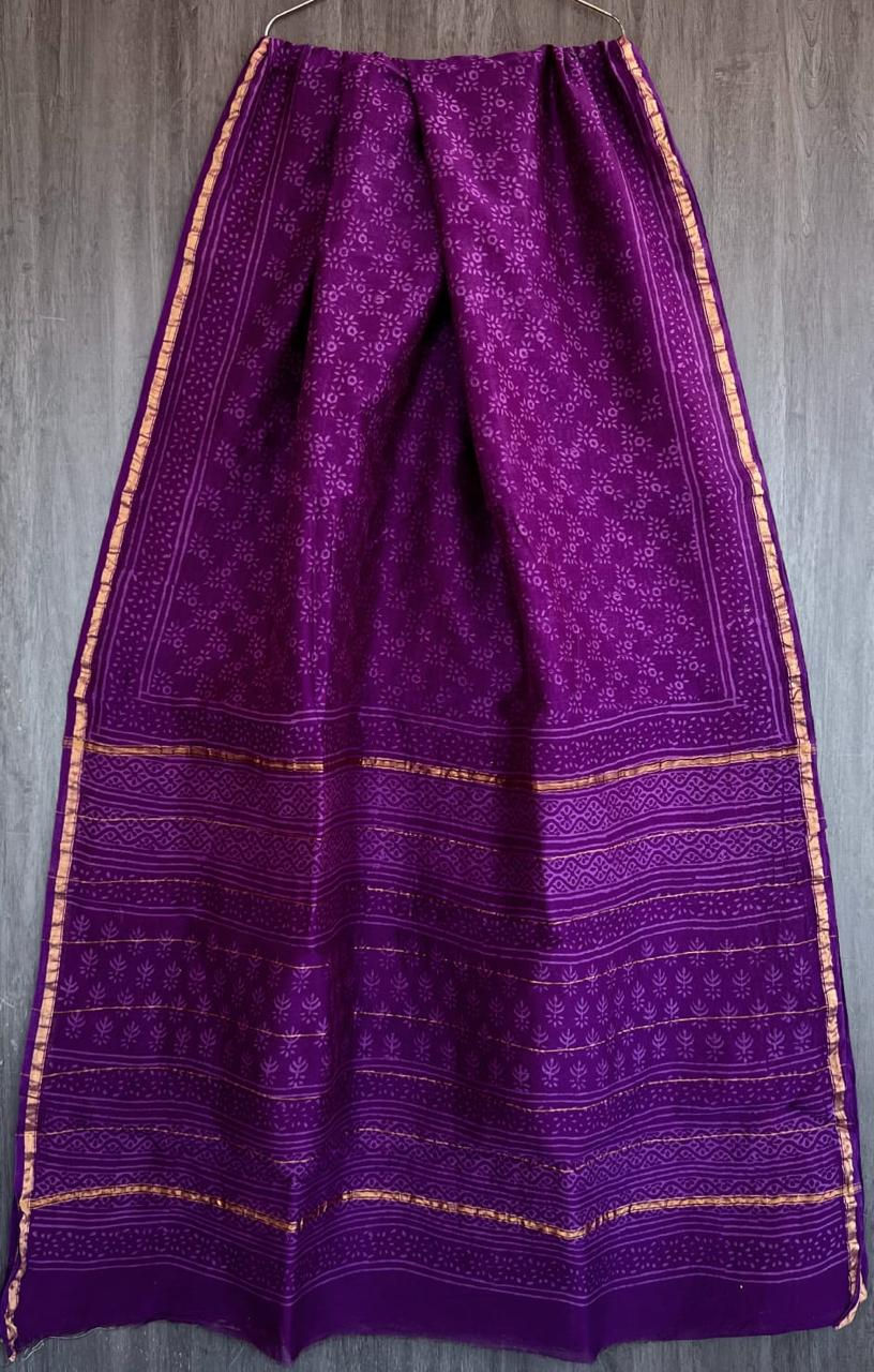Printed Chanderi Silk Saree with Blouse