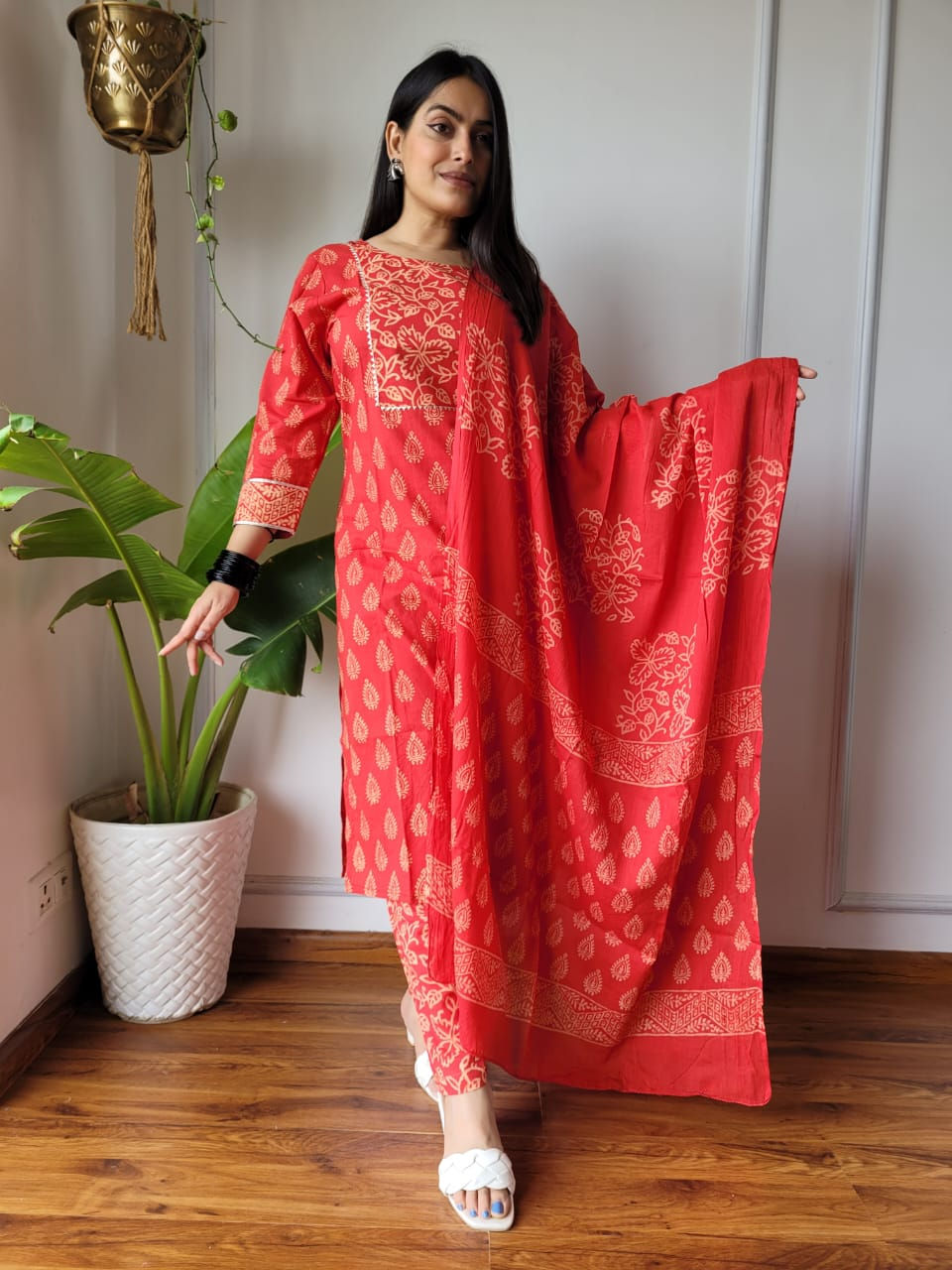 Hand Block Printed 3-Piece Stitched Cotton Suits