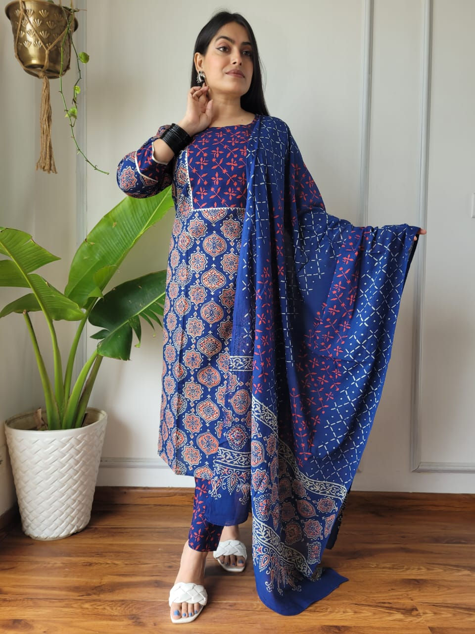 Hand Block Printed 3-Piece Stitched Cotton Suits