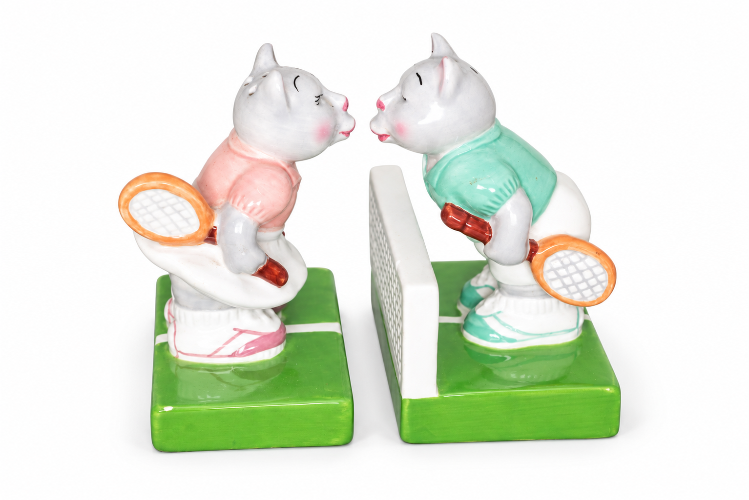 Vintage Tennis Cat Salt & Pepper Shaker Set