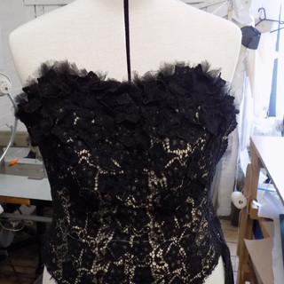 Dress being handmade at the workshop in Manchester (UK)