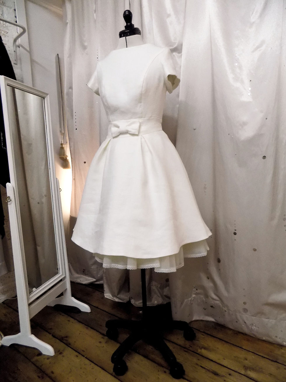 A bespoke short wedding dress