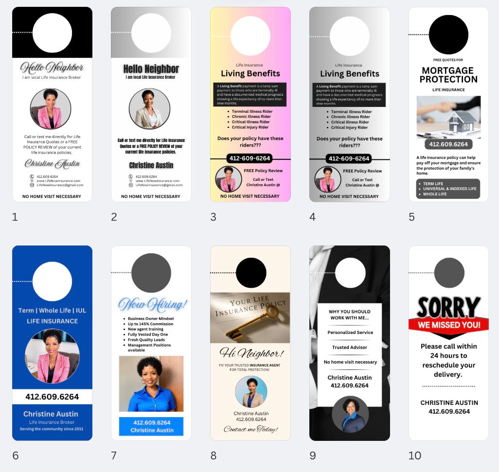 10 Life Insurance Door Hangers