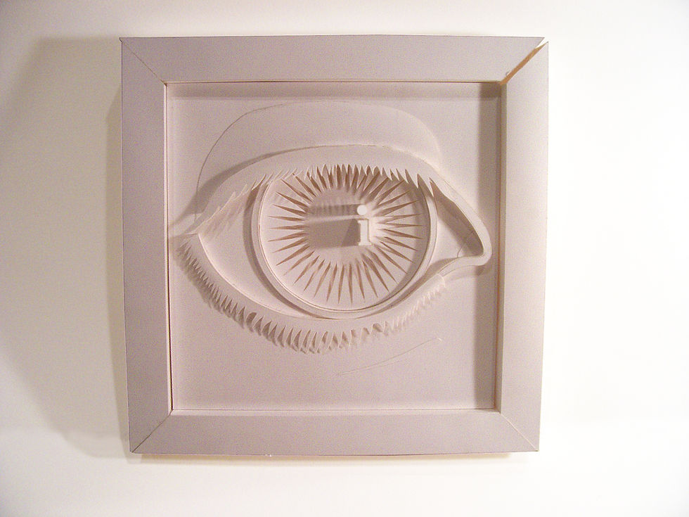 "I" paper sculpture