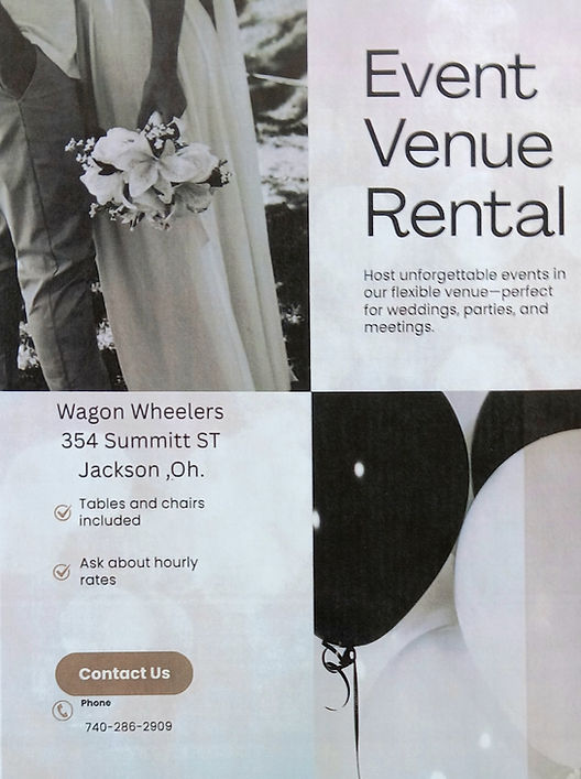 flyer advertising an event venue rental