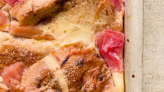 Hot Cross Bun, Rhubarb & Custard Pudding