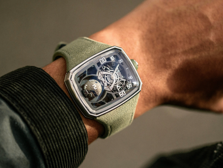 Hautlence Recasts Its Sphere Series 4 in Olive and Sand
