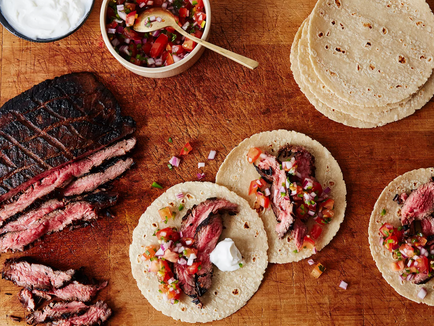 Coffee-Marinated Flank Fajitas with Pico De Gallo
