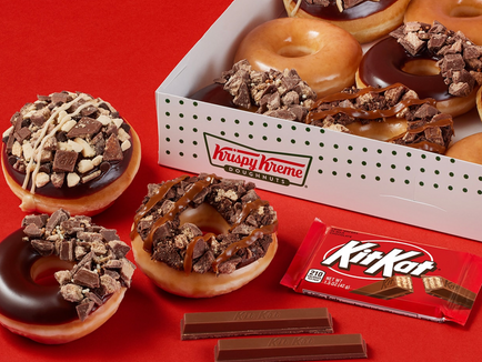 Krispy Kreme and Kit Kat Collaborate to Introduce a Trio of New Doughnuts