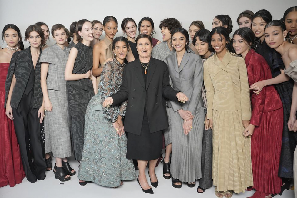 Getty Images/ Maria Grazia Chiuri during the Christian Dior Couture Spring 2024 exhibition