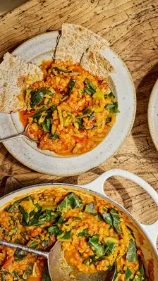 Wholesome Inspiration: Tomato Dhal with Greens by Hugh Fearnley-Whittingstall