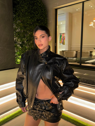 Kylie Jenner Celebrates the F1 Season in a Provocative Leather Motorcore Ensemble