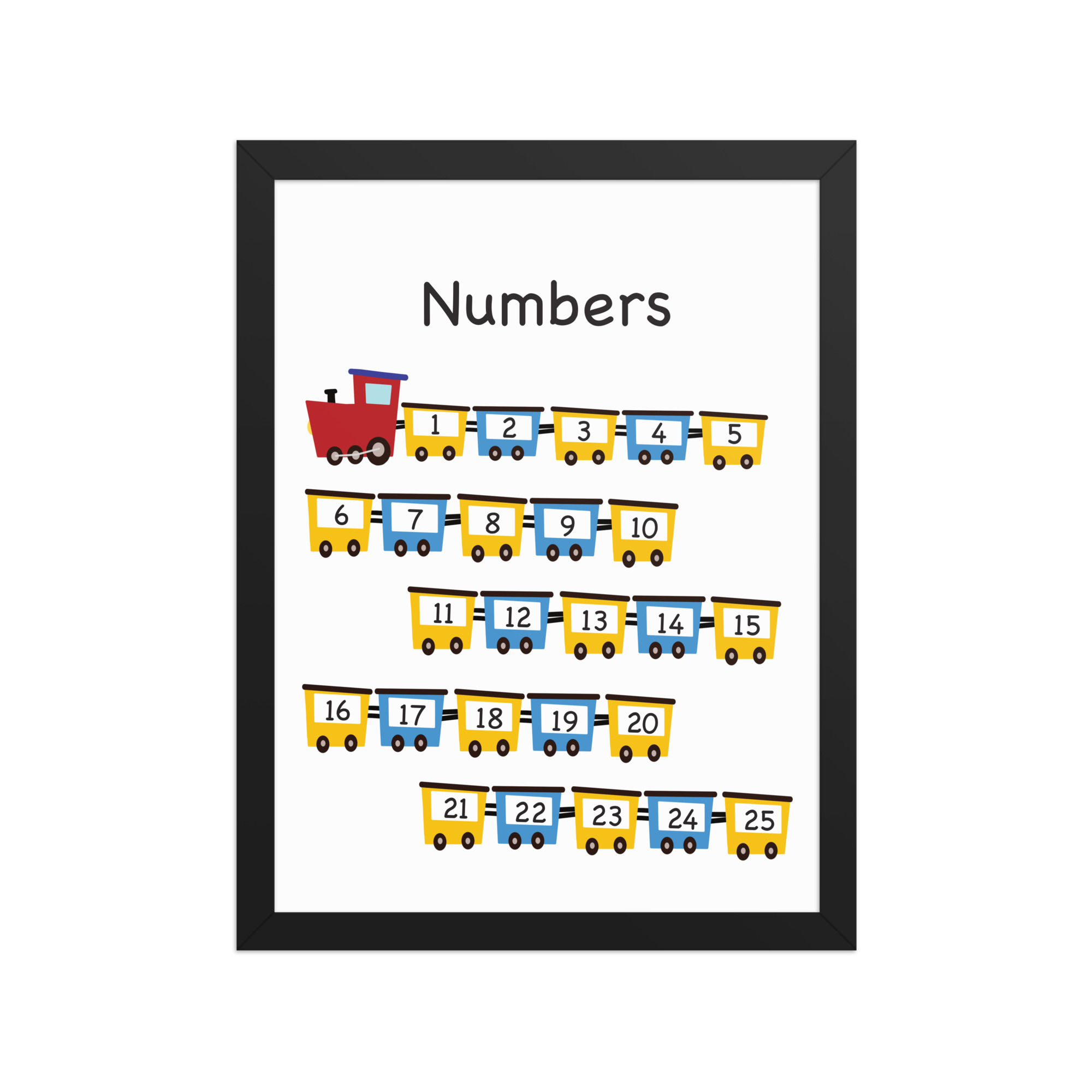 Numbers 1 to 25 | Framed poster