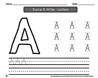 Letter Identification, Handwriting, Tracing