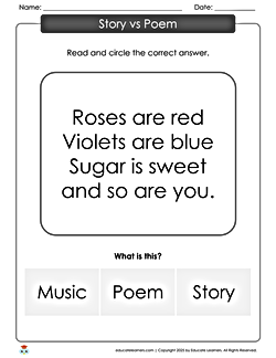 Story, Poem, Types of Writing, Image Response, Text Response